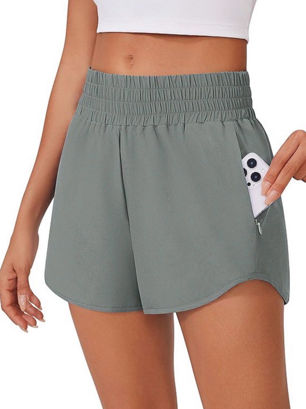 High waist quick dry running shorts